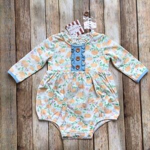 NWT Serendipity Pumpkin Bubble Romper